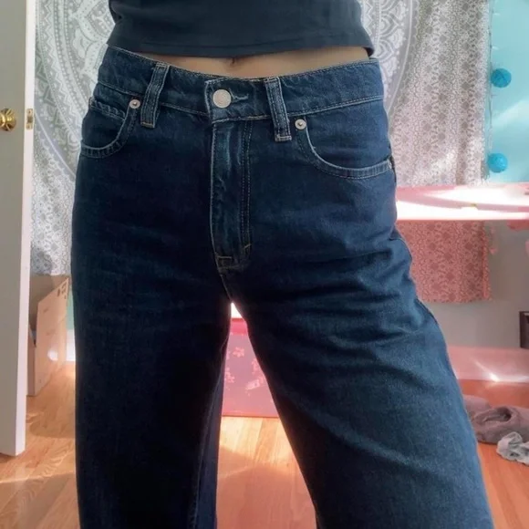 BUNDLE: Free People Tinsley Baggy High Rise Straight LegJeans